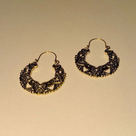 Boho hoop earrings N892 - Picture 3 of 4